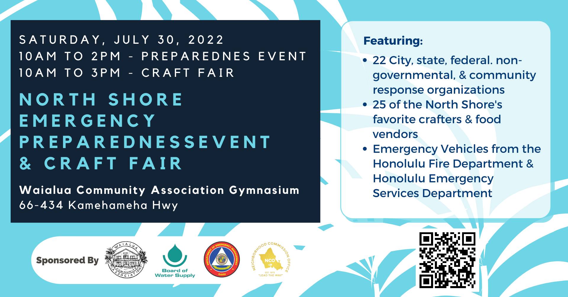 North Shore Emergency Preparedness Event and Craft Fair on Saturday, July 30, 2022