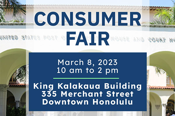 DCCA National Consumer Protection Week Fair on 3/8/2023