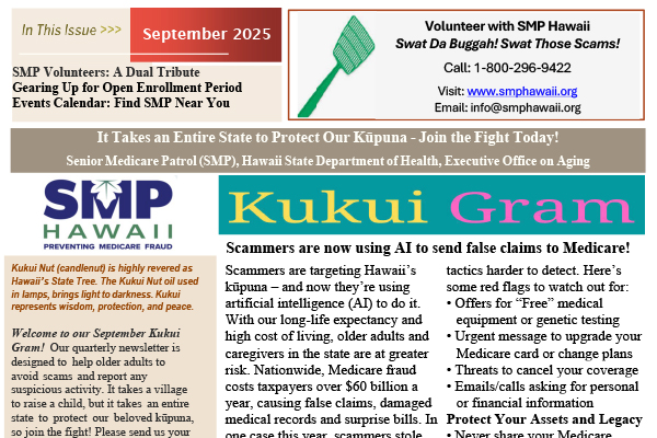 September 2025 Kukui Gram Highlights: Protecting Hawaii’s Seniors